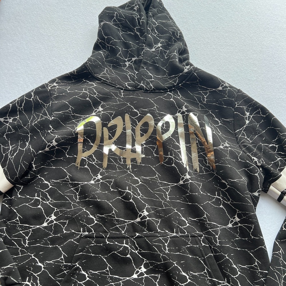 Phat Farm Hoodie Men's L Black Gold Drippin Savage Graphic Pullover Streetwear - Picture 13 of 13